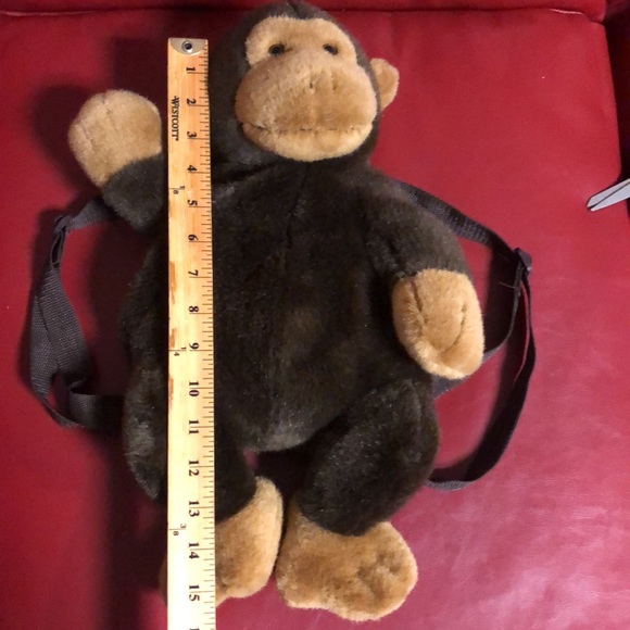 Vintage Russ Toy Stuffed Purse pets plush money Chimp hand Bag zipper Handel - Picture 6 of 8